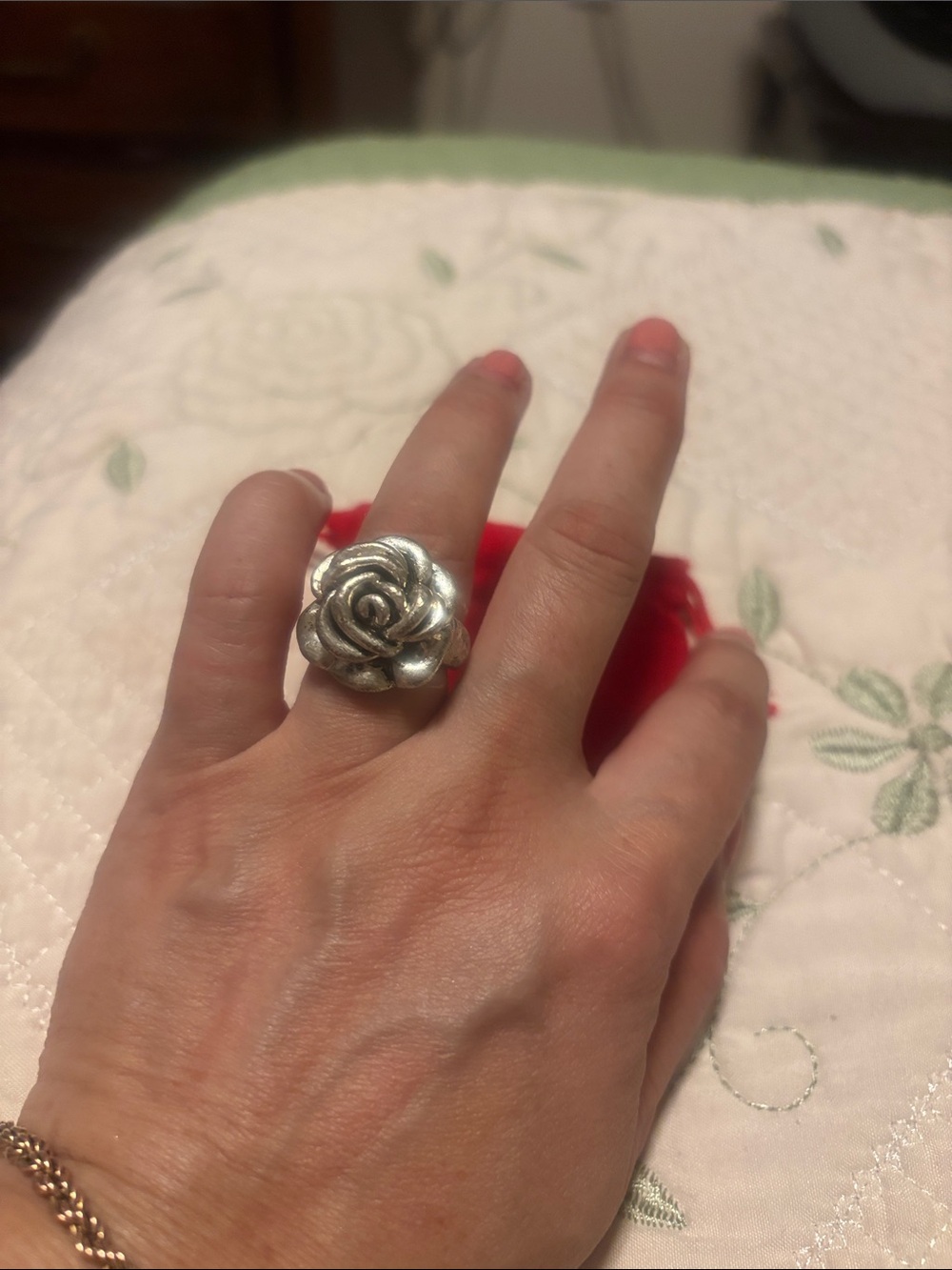 Silver Rose Statement Ring - Women Jewelry